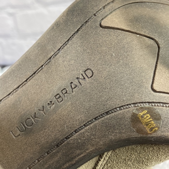 🍀 LUCKY BRAND Brown Suede High Heel Zip Up Boot - Picture 14 of 17